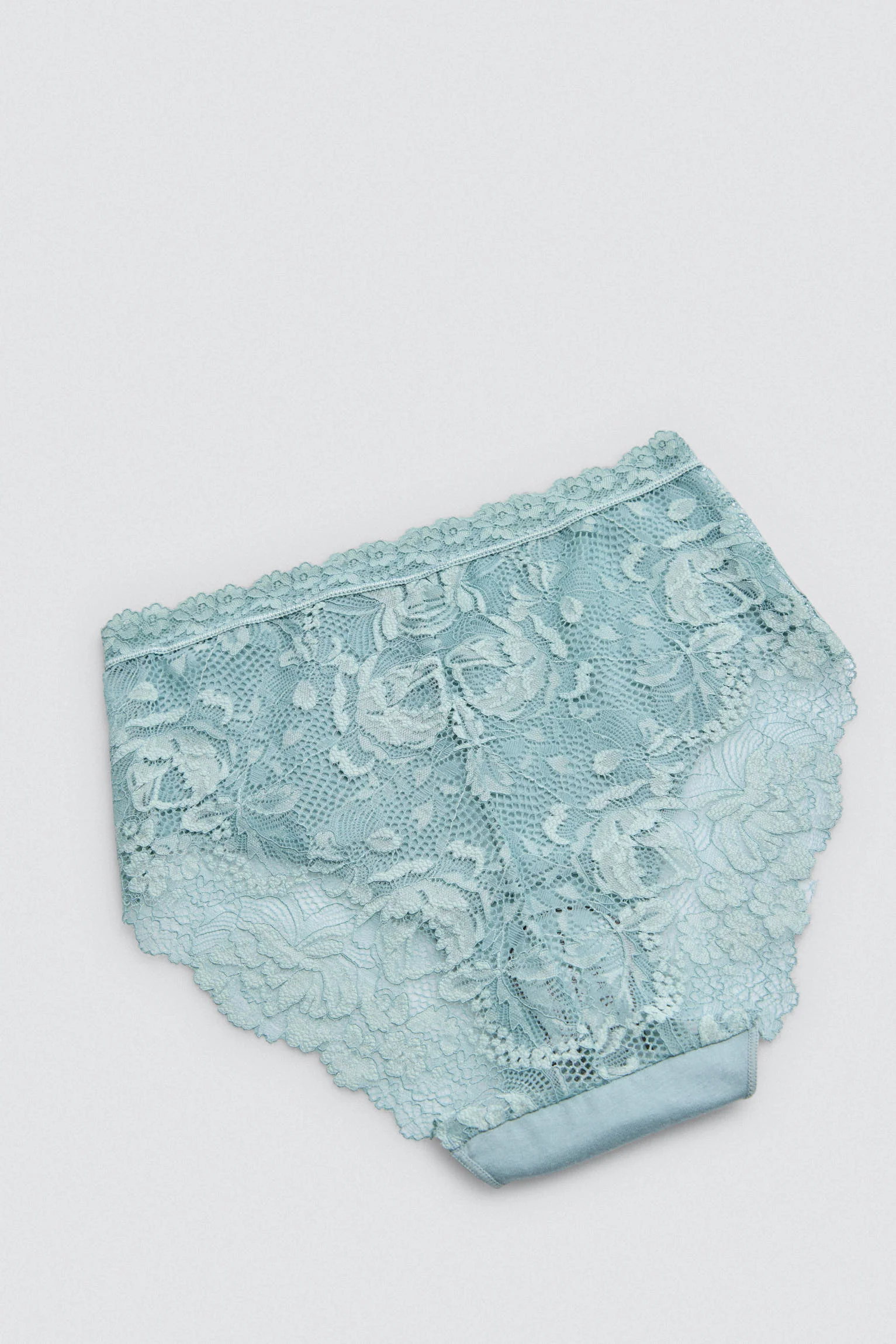 Culotte taille haute en coton avec dentelle verte - Image 5