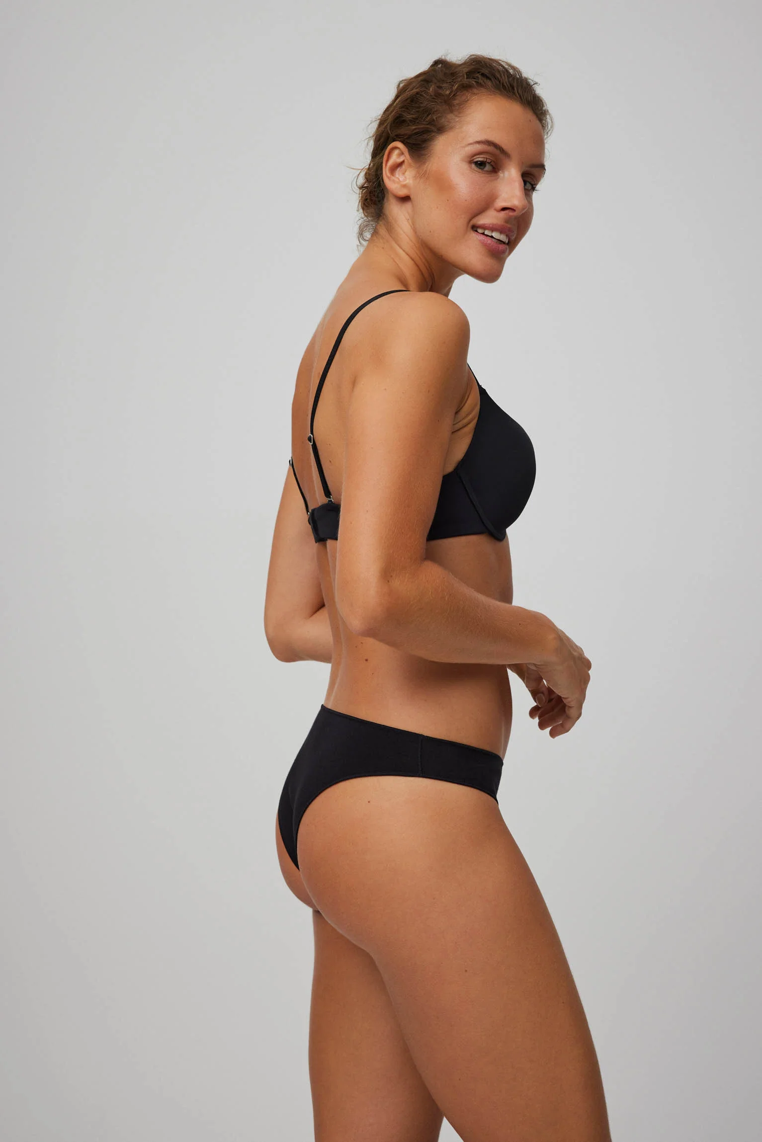 Culotte brésilienne en coton noir - Image 3