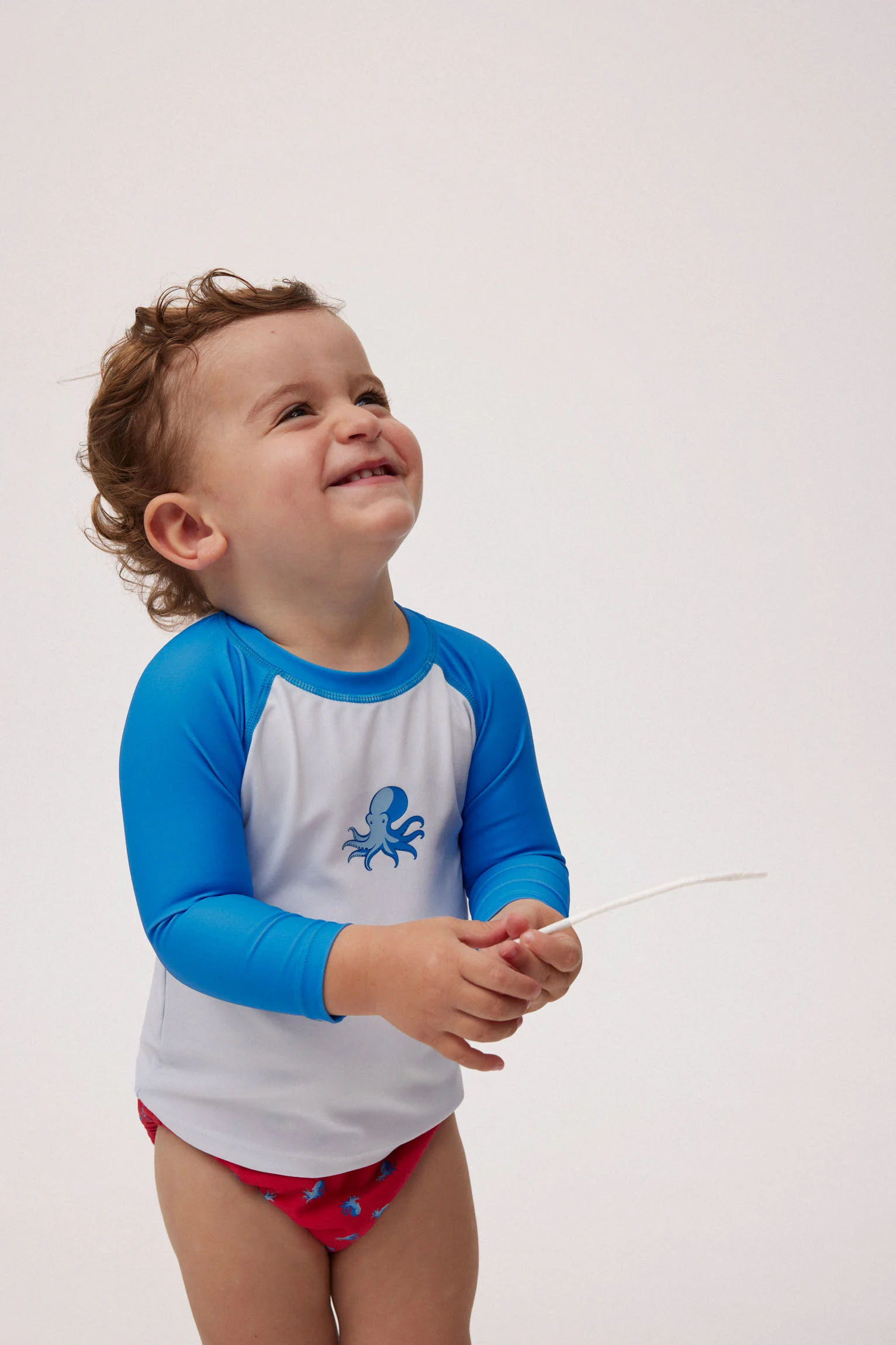 T-shirt de bain bébé avec imprimé poulpe et manches - Image 3