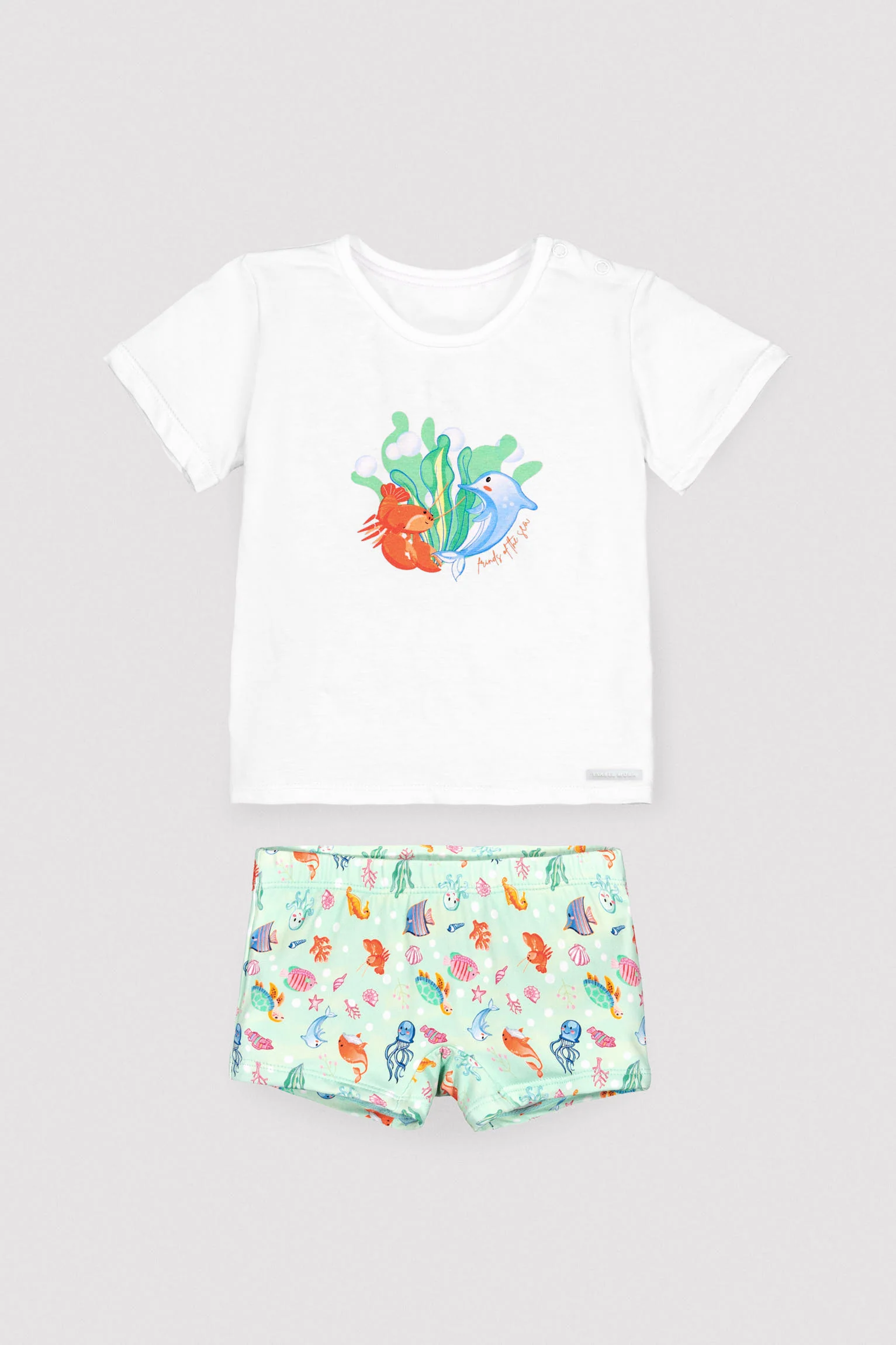 Ensemble bébé : T-shirt et caleçon à imprimé animaux marins - Image 3