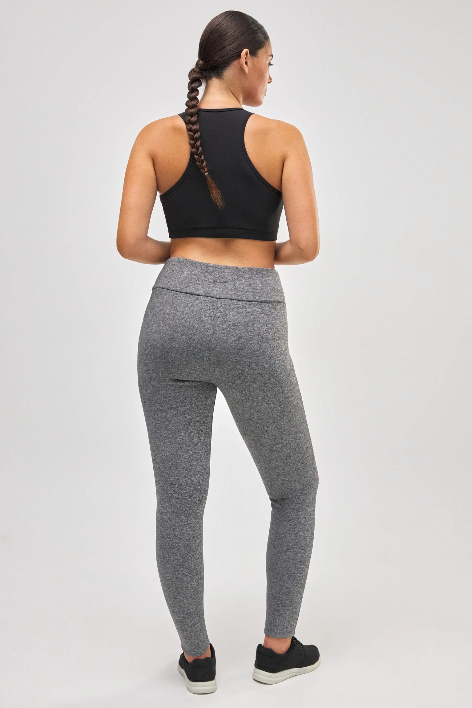 Legging thermique de sport en polaire grise - Image 4