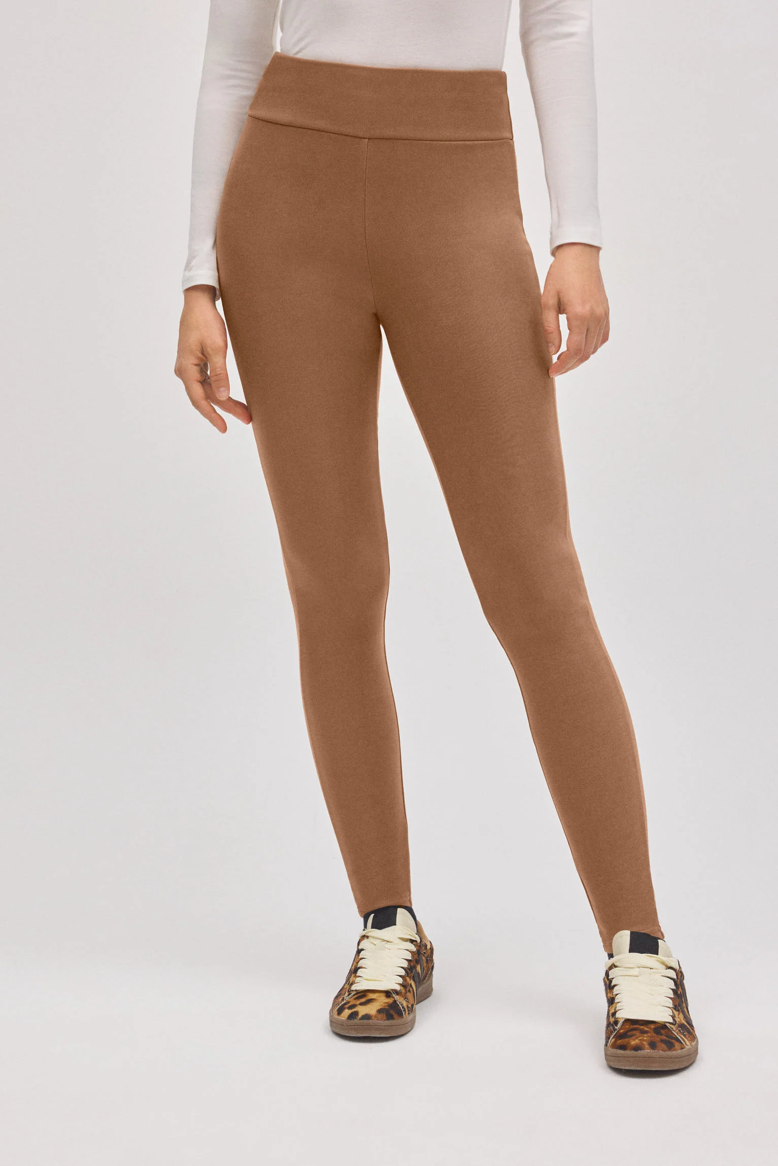 Legging thermique effet cuir camel - Image 2