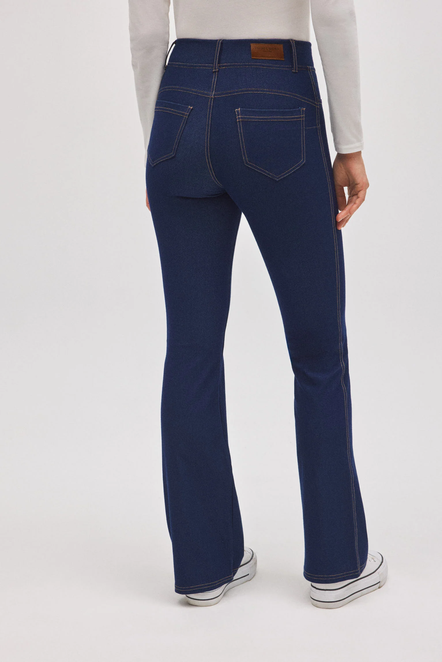 Jean évasé extensible bleu marine - Image 3