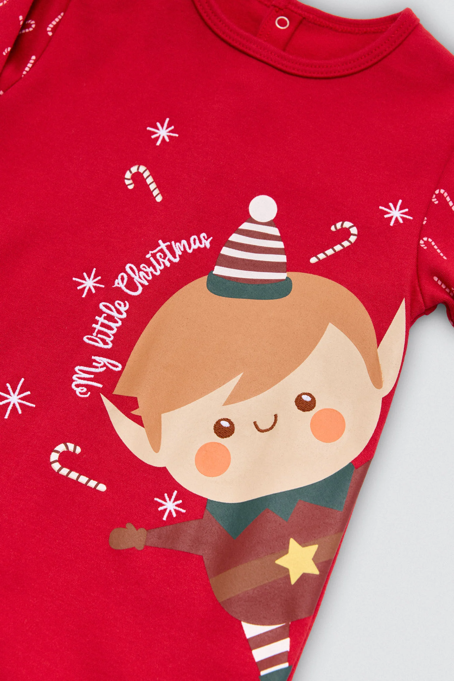 Barboteuse en peluche pour bébé avec imprimé de Noël - Image 3